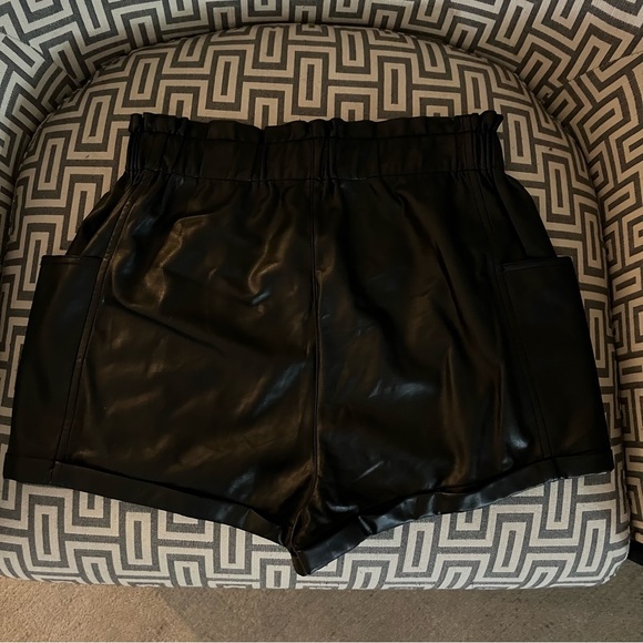 Aritzia Wilfred Vegan Leather Black High Waisted Shorts - Picture 7 of 8